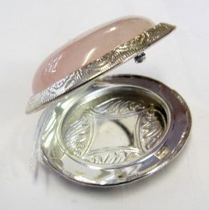 Beautiful handcrafted silver plated pillbox with various precious stones