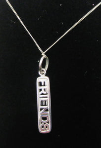 Beautiful handcrafted sterling silver "Friend" pendant necklace
