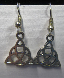 Beautiful handcrafted Celtic trinity knot earrings on sterling silver hooks