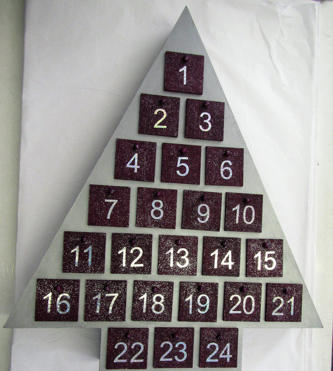 Beautiful handcrafted wooden Christmas Tree advent calendar