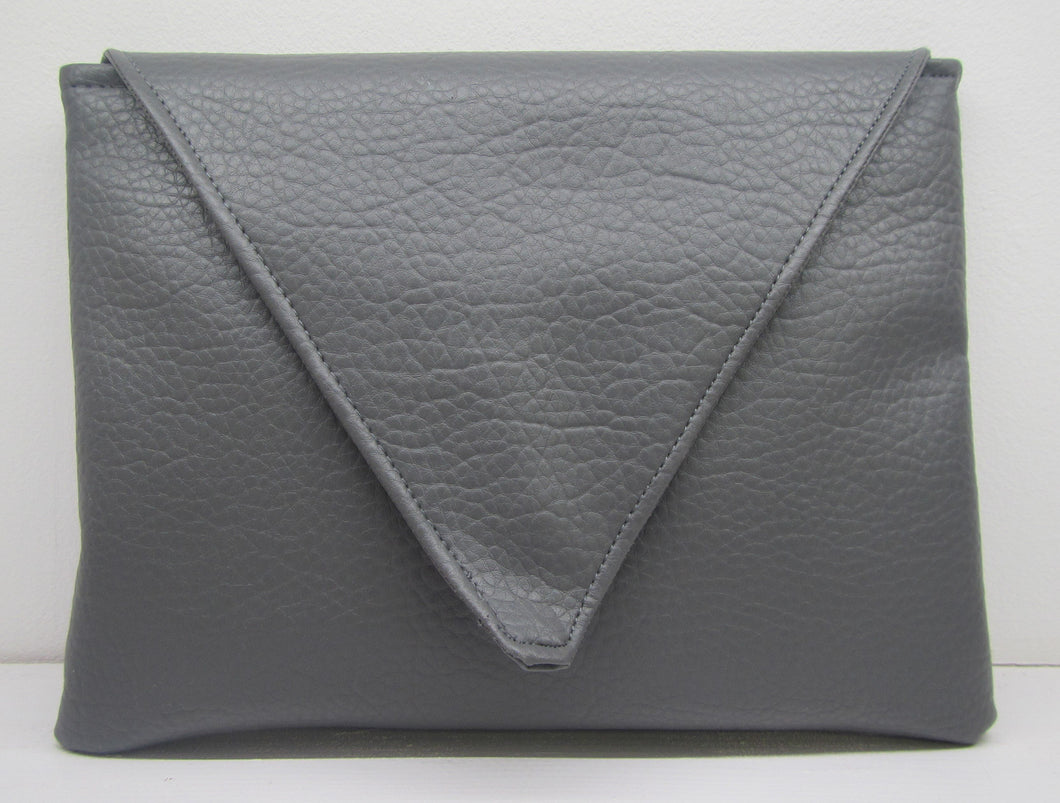 Beautiful handcrafted grey clutch bag