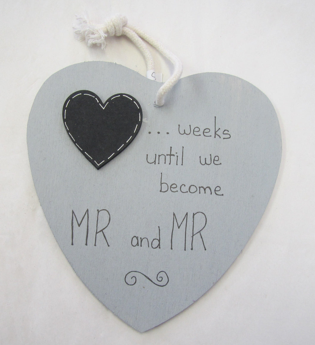 Beautiful handcrafted heart - weeks until we become Mr & Mr