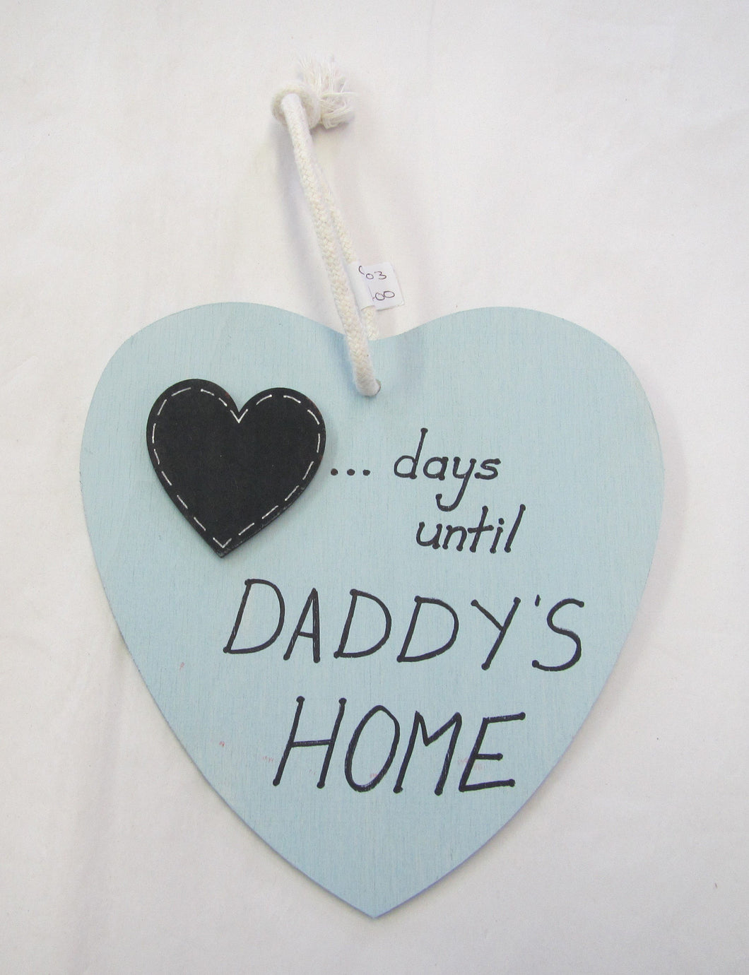 Beautiful handcrafted heart - days until daddy's home