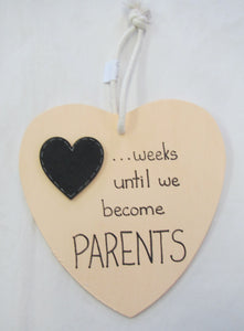 Beautiful handcrafted heart - weeks until we become parents