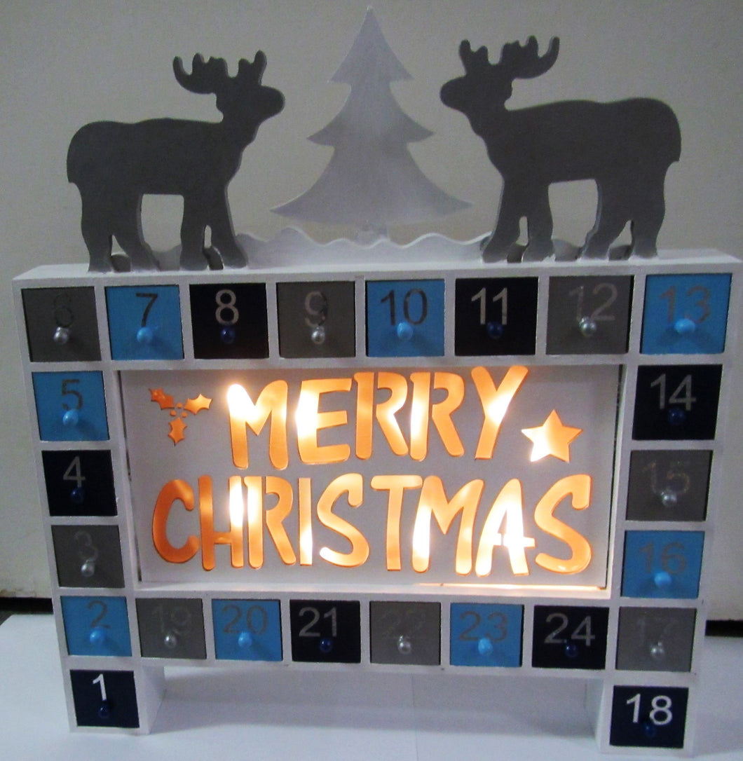 Beautiful handcrafted wooden LED Christmas advent calendar