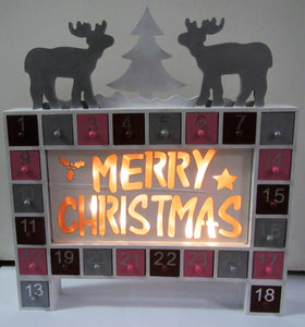 Beautiful handcrafted wooden LED Christmas advent calendar