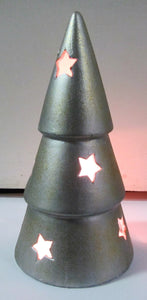 Beautiful handcrafted Christmas tree tea light holder with 2 tea lights