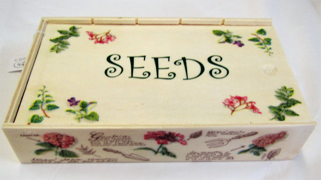 Beautiful hand crafted seed box with compartments
