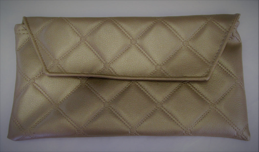 Beautiful handcrafted gold diamond patterned fabric evening bag