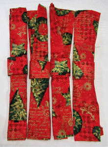 Beautiful handcrafted sets of 4 fabric Christmas napkins with napkin rings