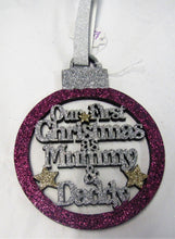 Load image into Gallery viewer, Beautiful handcrafted Christmas &quot;First Christmas as Mummy &amp; Daddy&quot; Tree decorations