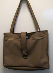 Beautiful handcrafted faux leather light brown handbag