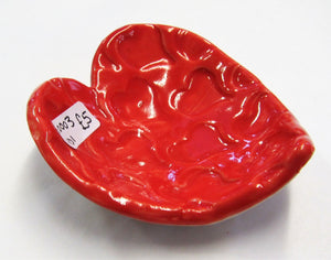 Ceramic Handcrafted hearts dish with heart pattern