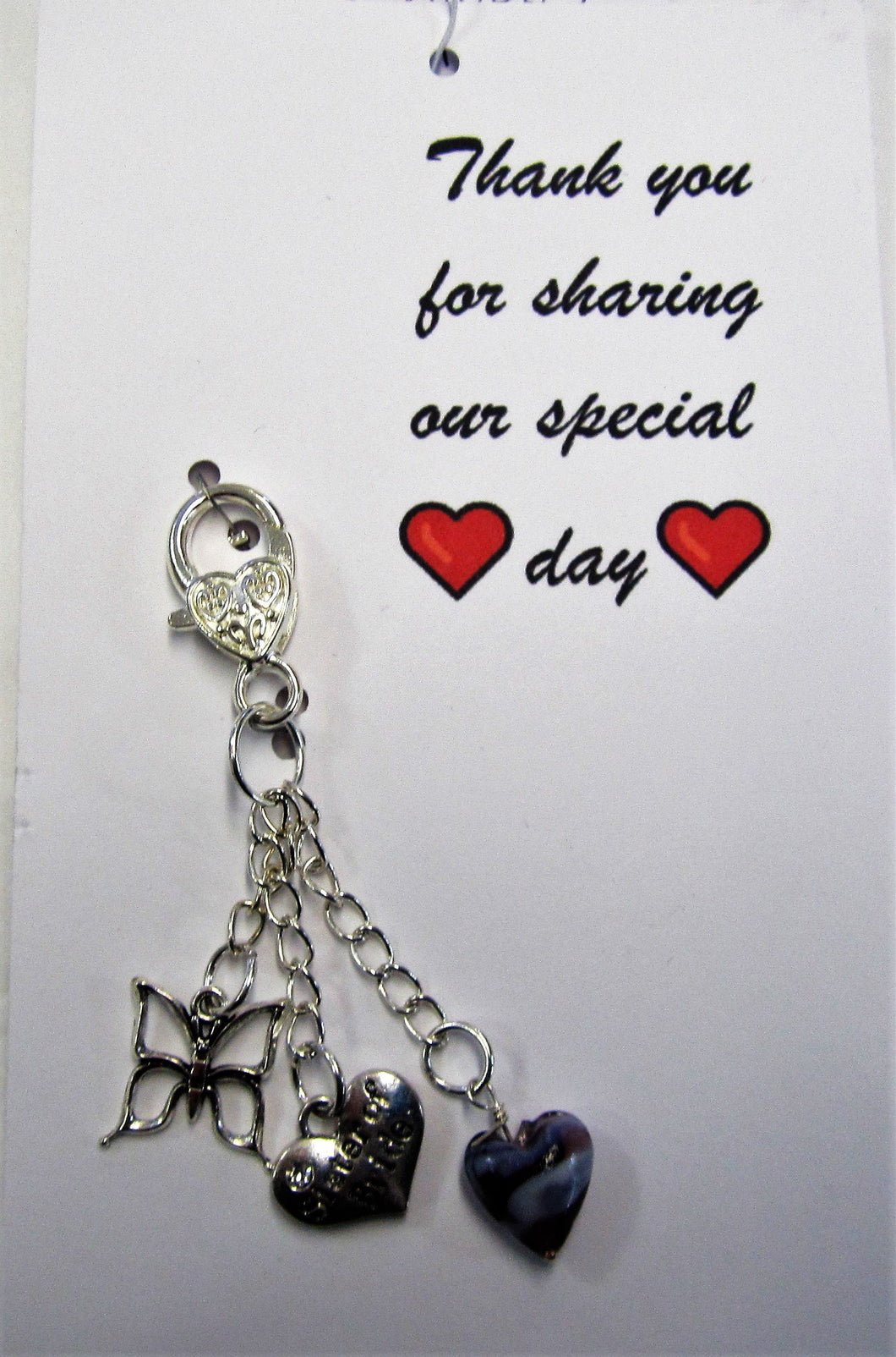 Beautiful unique handcrafted bridal party gift bag charms