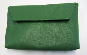 Beautiful handcrafted green faux leather clutch bag