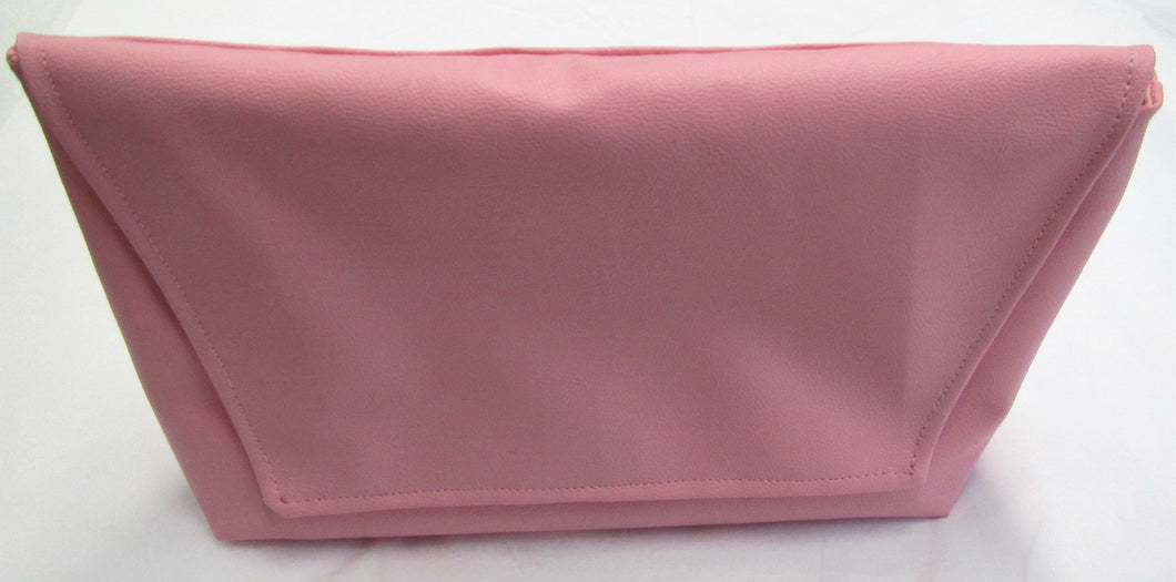 Beautiful handcrafted pink faux leather clutch bag