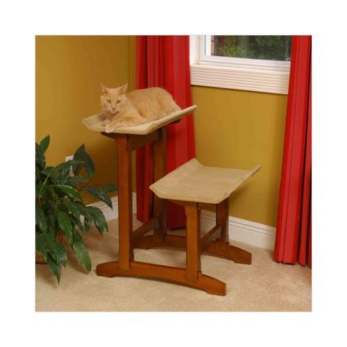 Craftsman Series Double Seat Cat Perch Wood 20.5
