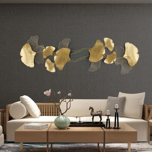 Elegant Golden Shine Metal Wall Hanging