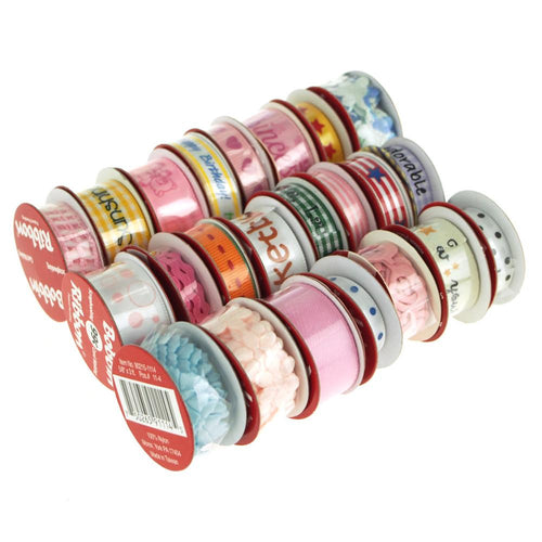 Crafts Assorted Bobbin Ribbon, 23 Rolls