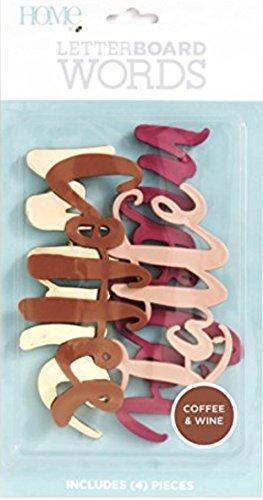 American Crafts 4 Piece Word Pack Coffee/Wine Die Cuts with a View Letterboards