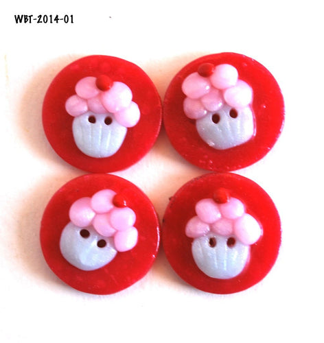 Craft Buttons, Cupcake Craft Buttons, Hair Bow Buttons, Scrapbook Buttons