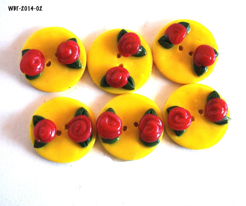 Craft Buttons, Pink Rose Craft Buttons, Hair Bow Buttons, Scrapbook Buttons