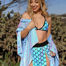 Load image into Gallery viewer, Aquamarine Queen Handcrafted Sequin Set (Top &amp; Skirt)