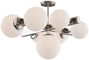 Artcraft Moonglow 27 in. wide Polished Nickel Semi-Flush Mount