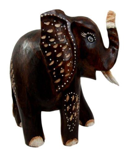 Balinese Wood Handicrafts Safari Jungle Elephant With Trunk Up Figurine 10