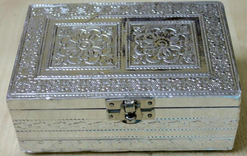 Gift Box - Hand Crafted with Metal Embossed Sheet & Velvet Interiors
