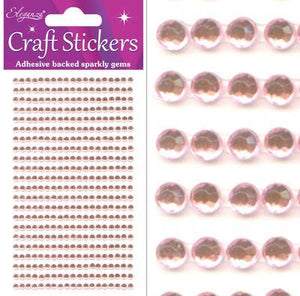 Craft Stickers 3mm 418 gems Pearl Pink