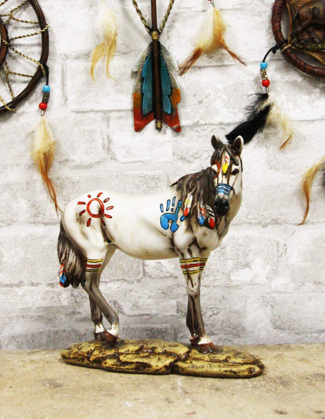 Ebros Equestrian Tribal Beauty Medicine Spirit Horse Hand Crafted Statue 8