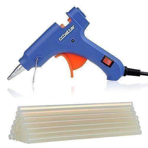Ccbetter Mini Hot Melt Glue Gun With 25Pcs Glue Sticks High Temperature Melting Glue Gun Kit Flexible Trigger For Diy Small Craft Projects&Sealing And Quick Repairs(20-Watt, Blue)