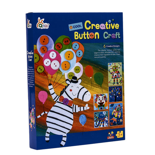 DIY Creative Button Painting Book Craft Educational Toys for Children - Boys Version
