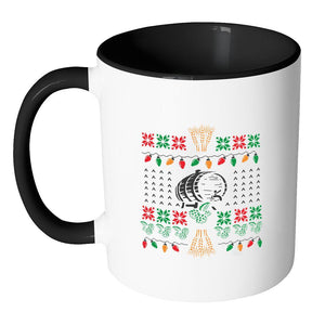 Classic Ugly Holiday Chritmas sweater For Craft Brewers & Homebrewers Beer Lover Brewmaster 11oz Accent Coffee Mug (7 Colors)