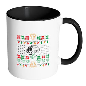 Classic Ugly Holiday Chritmas sweater For Craft Brewers & Homebrewers Beer Lover Brewmaster 11oz Accent Coffee Mug (7 Colors)
