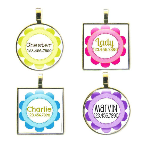 Craft Flower Custom Dog ID Tag