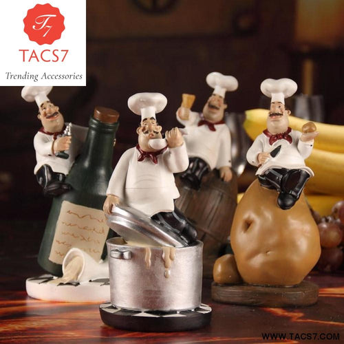 Creative Chef Figurine Set Resin Cook Statue