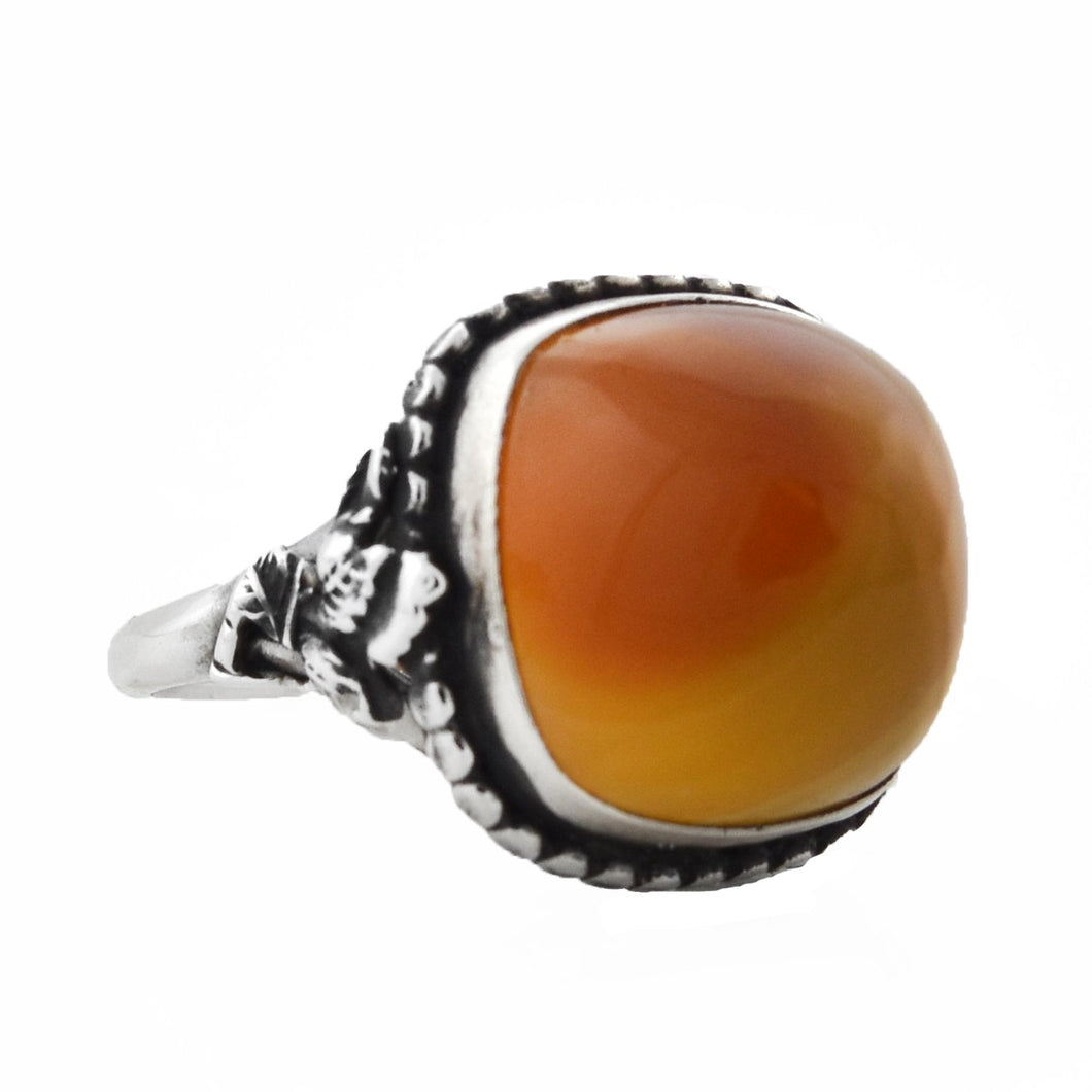 Arts & Crafts Sterling Silver Carnelian Cabochon Ring