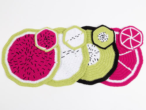 Fruit Place Settings by Zoë Potrac in Stylecraft Classique Cotton DK