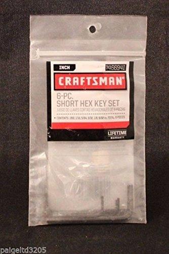 Craftsman 6 Piece Short Hex Key Set Inches 46694I