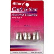 Craft & Sew Assorted Thimbles - 3 thimbles,(Allary)