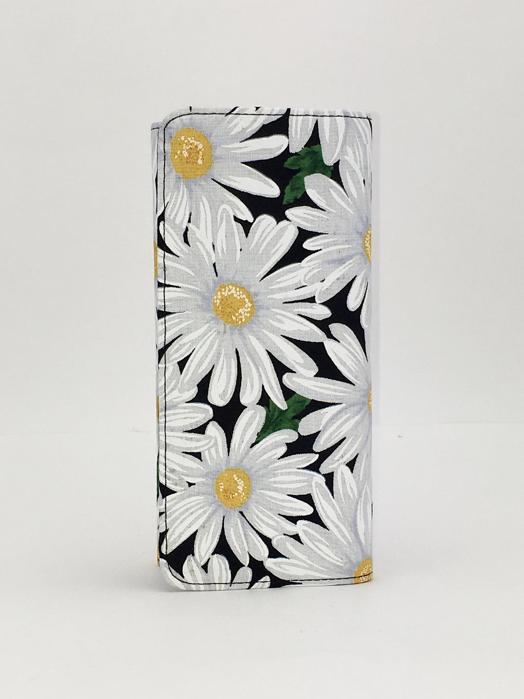 Daisy floral print handcrafted checkbook wallet