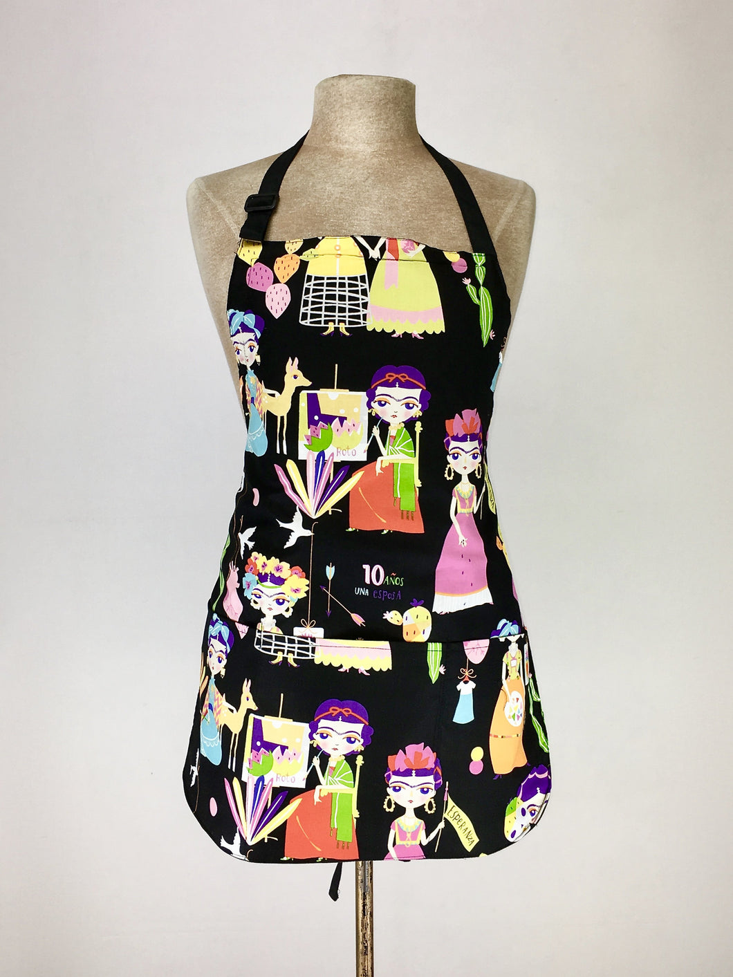 Frida Kahlo cartoon print handcrafted double sized apron