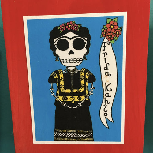 Frida Kahlo Dia de Muertos handcrafted pop art frame by Ninoska Arte