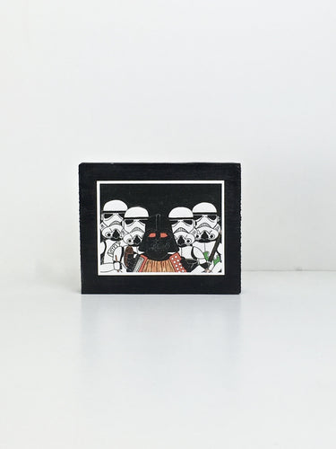 Darth Vader and Storm Troopers Dia de Muertos inspired handcrafted pop art frame by Ninoska Arte