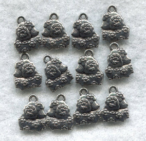 Daisy Sheep Charms for Crafts Lamb Charm antiqued silver finish 12/pkg CH07