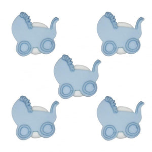 Anniversary House - 5 Baby’s Pram Sugarcraft Toppers Blue