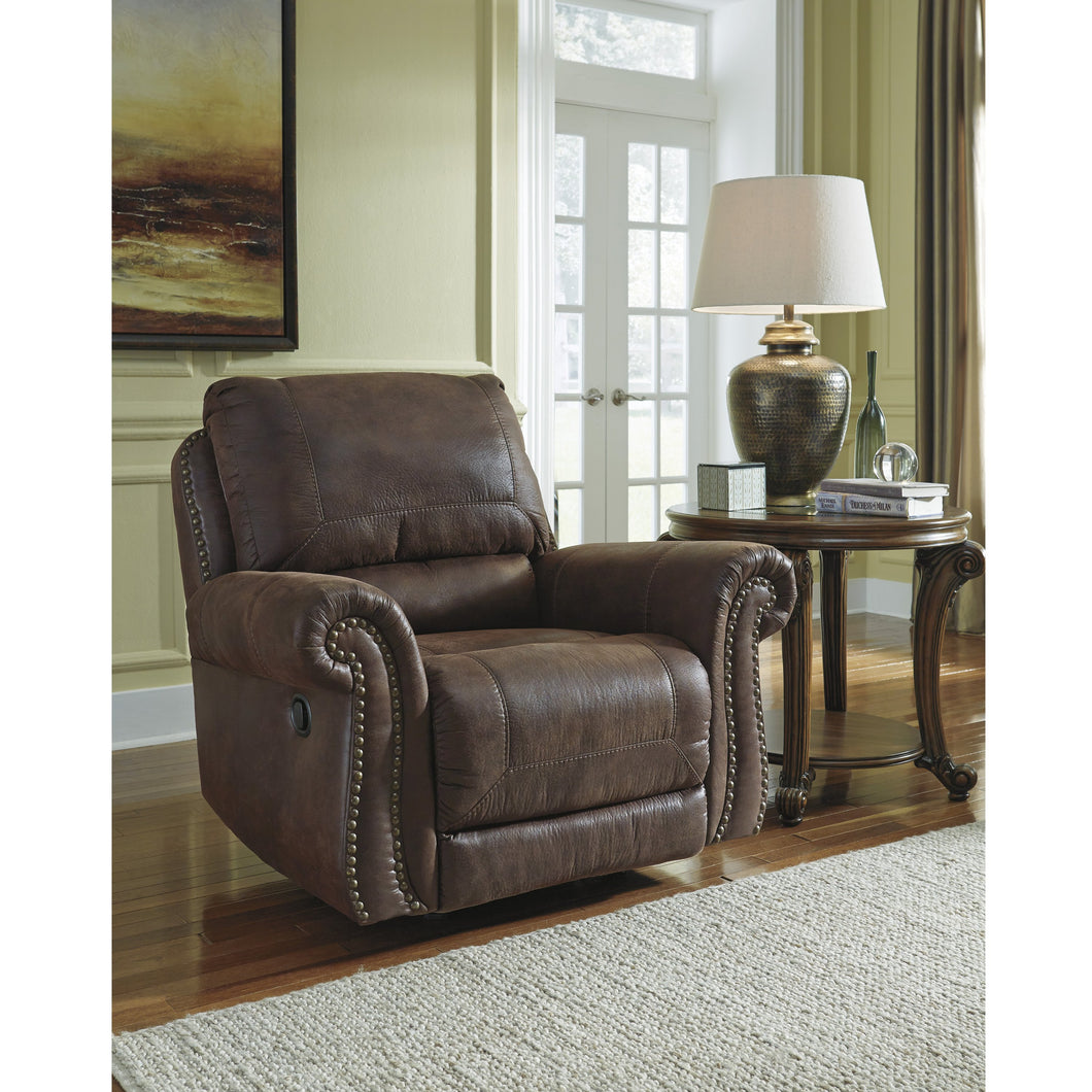 Benchcraft Breville Rocker Recliner in Faux Leather