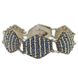 Arts & Crafts Hungarian Sterling Sapphire & Pearl Bracelet